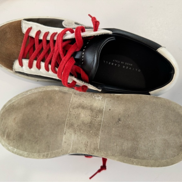 Oliver Cabell Black and Brown Sneakers with Red Laces - Picture 6 of 6